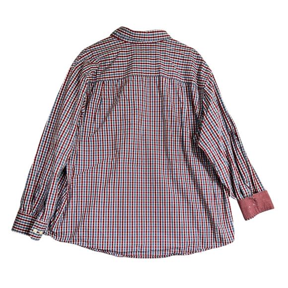 Lot Of 2 IZOD Men's 2XL Button-Down Long Sleeve Shirts Flip Cuffs Plaid Stripes - Picture 3 of 13